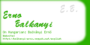 erno balkanyi business card