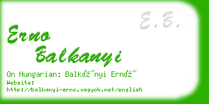 erno balkanyi business card